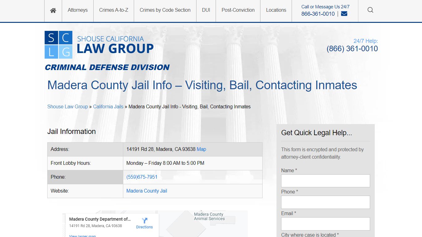 Madera County Jail Info – Visiting, Bail, Contacting Inmates